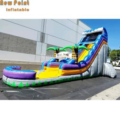 China Plato 0.55mm PVC tarpaulin 2020 new design LED inside 8*6*5m used inflatable water slides china for sale for sale