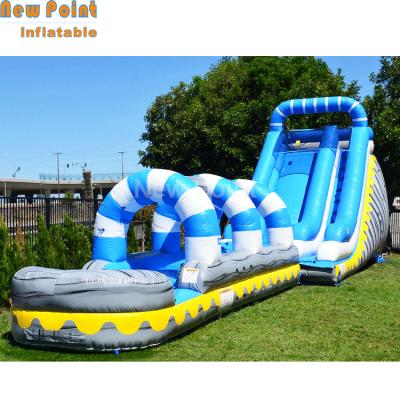 China New Dot 2020 PVC Tarpaulin Plato 0.55mm Custom Detachable Water Slip n Inflatable Slide For Adult for sale