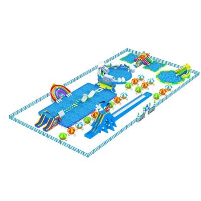 China Plato 0.55mm& 0.9mm PVC Tarpaulin Guangzhou Commercial Floating Water Toys Inflatable Water Park For Adults for sale