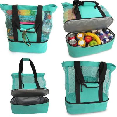 China Insulated Camping Picnic Insulation Cooler Bag Mesh Tote Bag Lunch Ice Pack Summer Durable Beach Ice Pack for sale