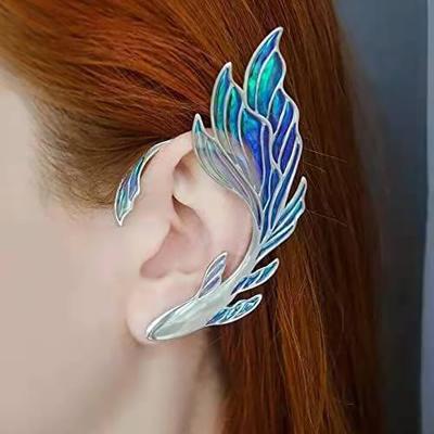 China Cute Ear Sleeve Pendant Without Punching Fairy Elf Wings Exquisite Fairy Tale Dragon Angel Fairy Wing Ear Cuff Earrings Clips for sale