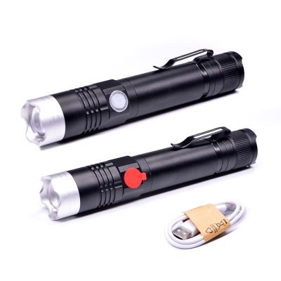 China Emergency Mini Penlight Pocket Flash Light Portable Custom Aluminum Outdoor Tactical USB XPE Rechargeable Led Torch Flashlight With Clip for sale