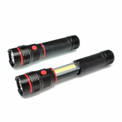 China Industrial 2 in 1 Xp 120 Lumens Multifunctional Flashlight COB Extendable Work Light with Magnetic Base for sale