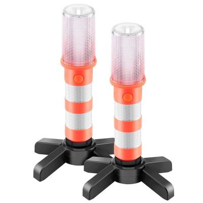 China 2 Pack PC+TPR+ABS Road Beacon Warning Flare Emergency Roadside Flares Kit Led Safety Strobe Road Traffic Warning Light With Magnetic Base for sale