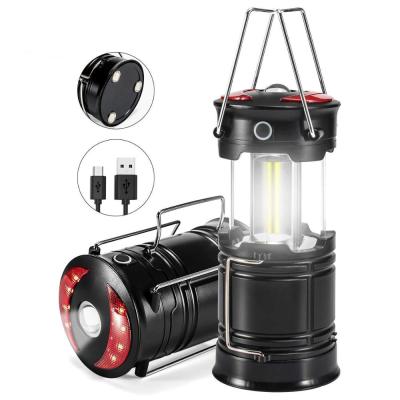 China Camping Get Free Sample 2 in 1 Collapsible USB Charger Outdoor Portable COB Led Camping Lantern With Magnetic for sale