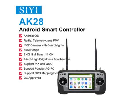 China SIYI AK28 Agriculture FPV Android Controller Radio Remote Transmitter 7-Inch Waterproof Smart Screen For Drones 14CH 2.4G 2KM Spraying CE for sale