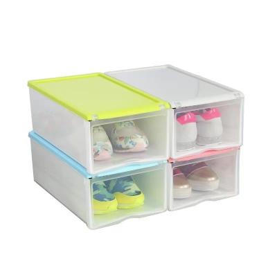 China Sustainable Universal Stackable Clear Plastic Shoe Storage Boxes PP Transparent Storage Box For Shoes for sale