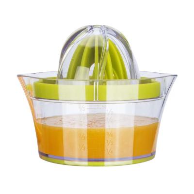 China 2022 New Household Goods Hand Squeezer Manual Lemon Squeezer With Plastic Container Fruit Lemon Lime Squeezer for sale