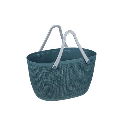 China Sustainable Plastic Storage Basket With Handle PP Laundry Basket Colorful Kitchen Shopping Basket for sale