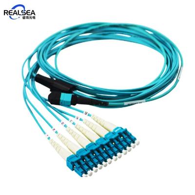 China FTTx 12 Core MPO-LC Jumper 12 Fiber Optic Core OM3 Round LSZH Cable Fiber Optic Fiber Optic Patch Cords for sale