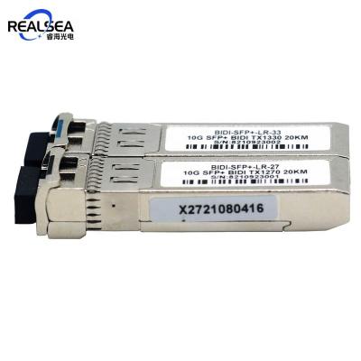 China FTTx 10G SFP+ BIDI fiber transceiver 1270/1330nm 10G SFP transceiver for bidirectional SFP+ LR 20KM transceiver module for sale