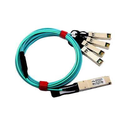 China FTTX 40G QSFP+ AOC 1M to 4*10G AOC Active Cable QSFP+ Fiber Optic Cable Compatible with HP/Juniper/Huawei for sale