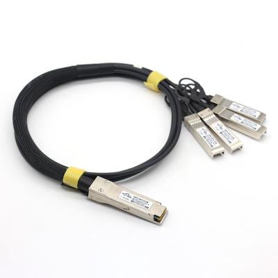 China FTTH 40G QSFP+to 4SFP+DAC 2M Passive Direct Attach Copper Breakout Cable for sale