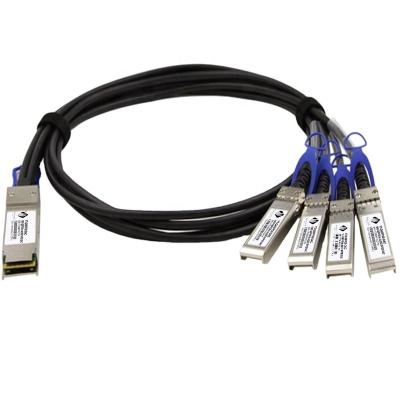 China FTTx 40G QSFP+ DAC to 4x10G SFP+ Passive Attach Copper Breakout Direct Cable QSFP-4X10G-CU5M Compatible for sale