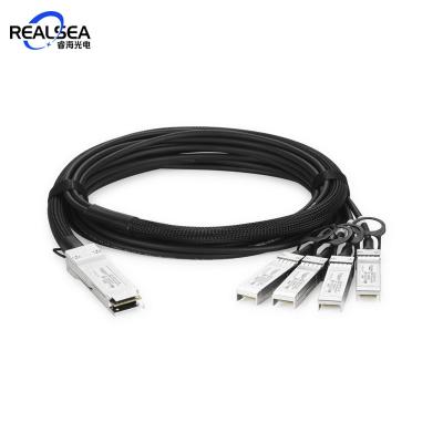 China FTTx 1m (3ft) QSFP28-4SFP25G-CU1M Compatible 100G QSFP28 to 4x25G SFP28 Passive Direct Attach Copper Cable for sale