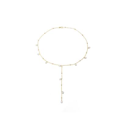 China CHINESE Pearl Gold Necklaces 18K Real Gold Necklace Jewelry AU750 Yellow Gold FASHIONABLE Popular Chain Pendant Necklace for sale