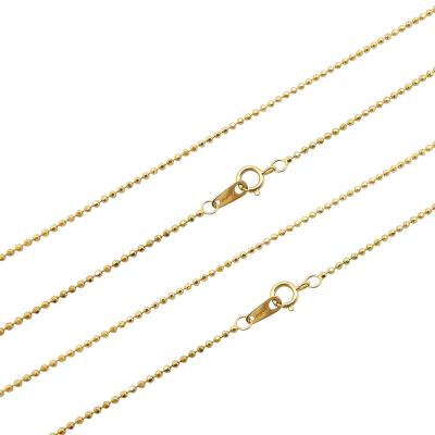 China TRENDY Fashion Real Solid Gold 18K Facet Pearl Chain Necklace 18k Gold Necklace Jewelry Wholesale for sale