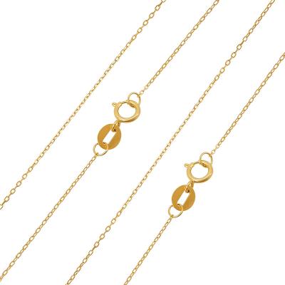 China FASHIONABLE Fine Jewelry 18k Yellow Gold Women's Chinese Necklace Chain 18K Solid Gold Cross Chain Jewelry Necklace for sale