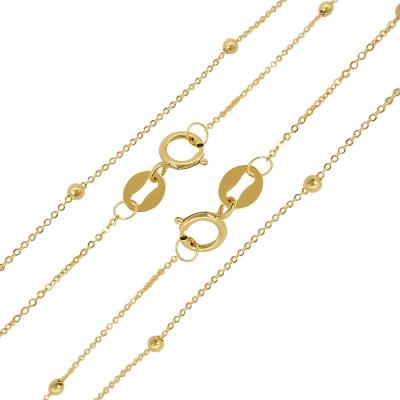 China Fine Jewelry FASHIONABLE Necklace Pearls Pure 18K Gold Chain Women Gift Yellow Gold Fashion Necklace for sale