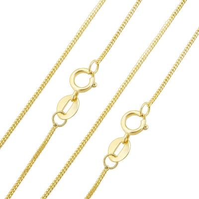 China TRENDY Simple Real Gold Chain Tasty Classic Curb Chain Necklace 9K Genuine Gold Chain For Necklace Jewelry for sale