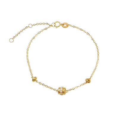 China TRENDY Real 18k Gold Jewelry With Natural Genuine Diamond Necklace 18k Gold Bracelets For Girls for sale