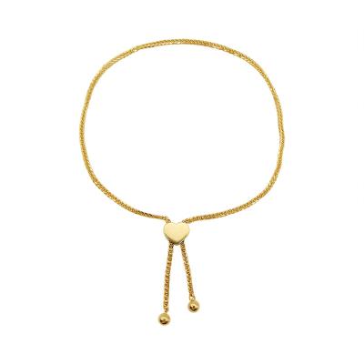 China Fashion 18K 14K Real Gold Heart Chopin Bracelet Chain Bracelet Genuine 18K Gold Jewelry Trendy Adjustable Custom Link Bracelet for sale