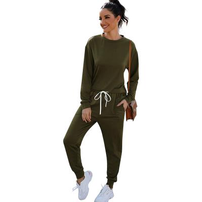 China Anti-pilling HUI LIN Women Cusotm Embroidery Logo 2 Piece Sweatsuit Loungewear Sets Outfits for sale