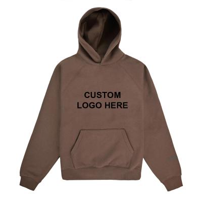 China Anti-Pilling Label Men's Regular Logo Customized Brown Hoodie Outfit Outfit for sale