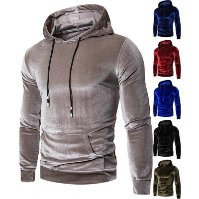 China Anti-pilling empty streetwear satin silk striped cheap wholesale heavy sweatshirt hoodie pullover unisex velvet hooded custom velor for sale