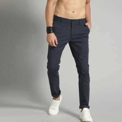 China Wholesale Navy Bangladesh Men Clothing Slim Fit Anti-pilling Solid Twill Pants for sale