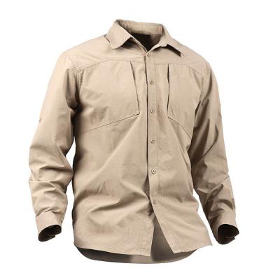 China Military Tactical Streetwear Outdoor Solid Cotton Long Sleeve Anti-pilling 100% Casual Shirts For Men for sale