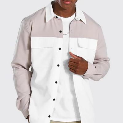 China Wholesale Anti-Wrinkle Mens Shirts Color Block Shirts For Men With Button for sale