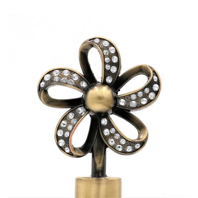 China CLASSIC flower with aluminum hardware 28mm curtain finials accessories for sale