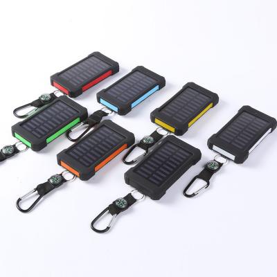 China Portable Power Bank 8000mah Battery Solar Panel Emergency Charger Camping Waterproof Outdoor Traveling Solar Charger for sale