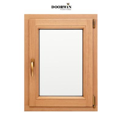 China Interior Swing Tilt Tower Window Wood With Exterior Aluminum Fix Window Cladded Window Double Glazing for sale