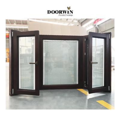 China Atlanta Hot Selling Cheapest Swing Supplier With Integrated Shutters Wooden Frame Bay And Bow Windows for sale