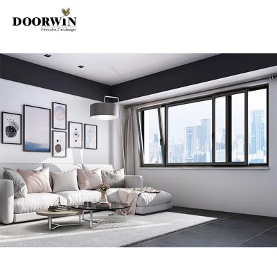 China Swing Double Glazed Aluminum Sliding Windows Drawing Aluminum Window Frame Wood for sale