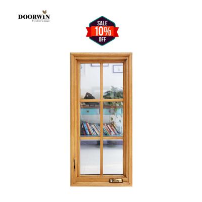 China Magnetic Screen Australian Standard Wood and American Style Aluminum Crank Windows Crank Open Window for sale