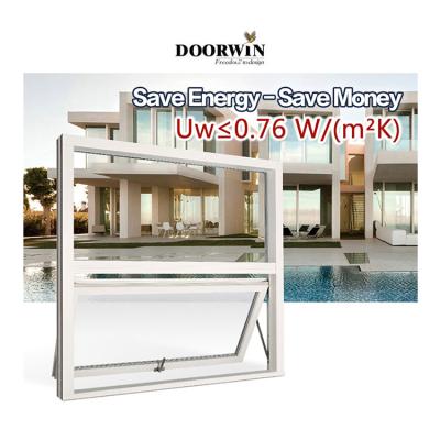 China Factory Price Aluminum Crank Swing Awning Window Top Hung Heat Insulated Sound Proof Aluminum Awning Window for sale