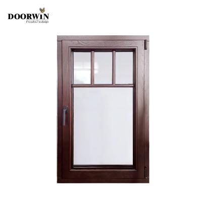 China Manufacturer Aluminum Clad Wood Folding Window Open Screen Window Grilled Design Casement Windows for sale