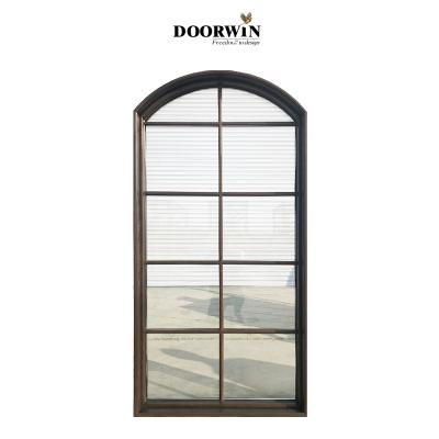 China Swing factory direct nfrc certified wood frame grill design high quality arch window for New York Great House for sale