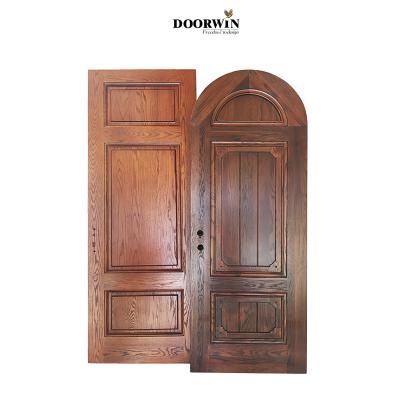 China Doorwin exterior wood china picture swing door solid wood windows and doors cheap solid wood interior door for sale