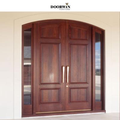 China Sound Insulation American Main Door Design TEAK OAK Wood Wooden Exterior Door for sale