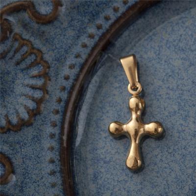 China High Polishing Casual / Sporty Gold Plated Jewelry Stainless Steel Cross Charms Pendant For Women for sale