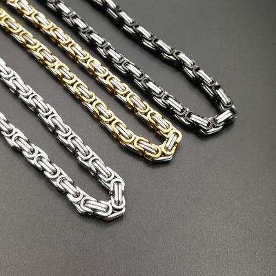 China Casual Unique Design Byzantine Jewelry 18K Stainless Steel Chain Gold Plated Long Necklace / Sporty Chain for sale