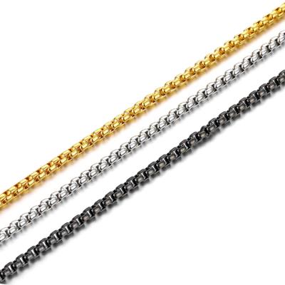 China Factory Wholesale 316L Stainless Steel Box Link Chains Casual/Sporting Jewelry Making Necklace Gold Chain For Women Men for sale