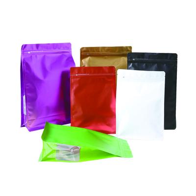 China Food Factory Direct Sale Aluminum Foil Eight Side Sealing With Side Window Zipper Coffee Bag for sale