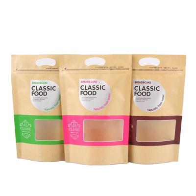 China Custom Food Kraft Paper Self-Packing Bags For Snack Dried Fruit Bags Packaging for sale