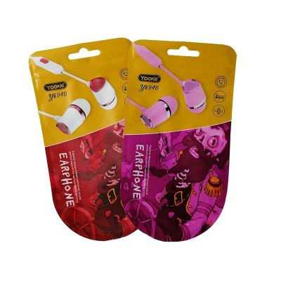 China Food Customized Accessories Waterproof Three Side Seal Plastic Earphone Packaging Bag With Zipper for sale