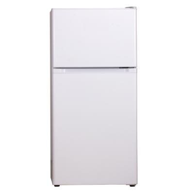 China COMPRESSOR most popular double door refrigerator colorful handle 136 liter fridge freezer double door refrigerator BCD-136 large for home a for sale